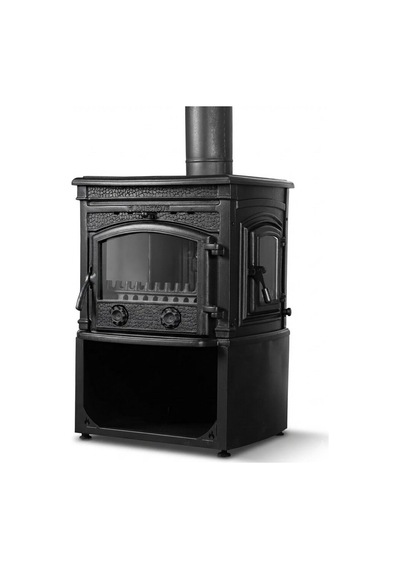 Dorello Odunluklu 3 Camlı Pik Döküm Odun Kömür Sobası - Drl-014st