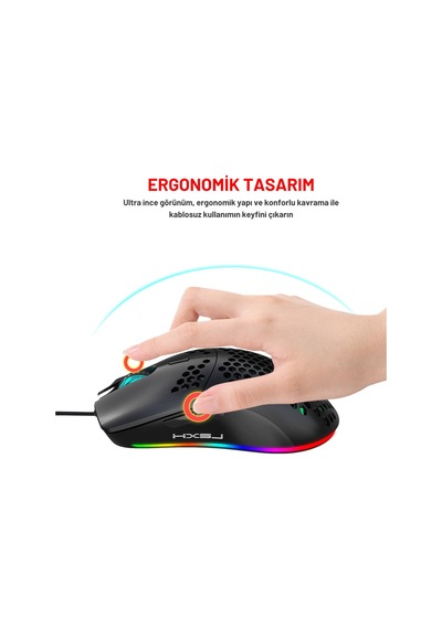 J900 Kablolu 6400 Dpı Rgb Oyuncu Mouse Diğer