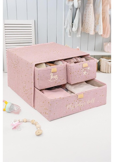 Baby 3 Bölmeli Çekmece-çıkarılabilir Çok Amaçlı Düzenleyici 30 X Gri