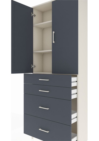 Arges Dolap 3 Raflı 4 Çekmeceli 2 Kapaklı 88x30x221 Aytaşı-an... Aytaşı
