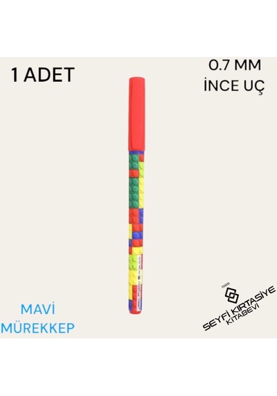 Desenli Gövde Jel Tükenmez Kalem Mavi Mürekkep 0.7 Mm İğne Uç İnceliği 12