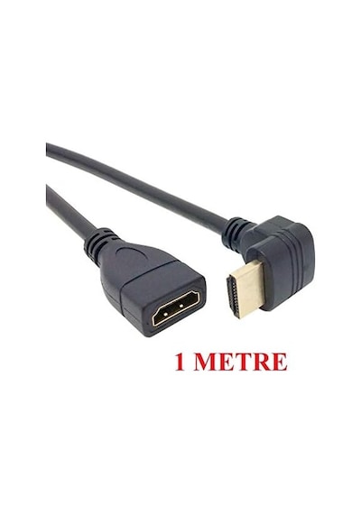 Al-4667 Hdmı Dişi Erkek Uzatma 90 Derece Dirsek Kablosu 1 Metre
