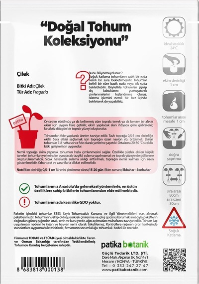 75 Adet Yerli Ata Sarmaşık Çilek Tohumu Standart