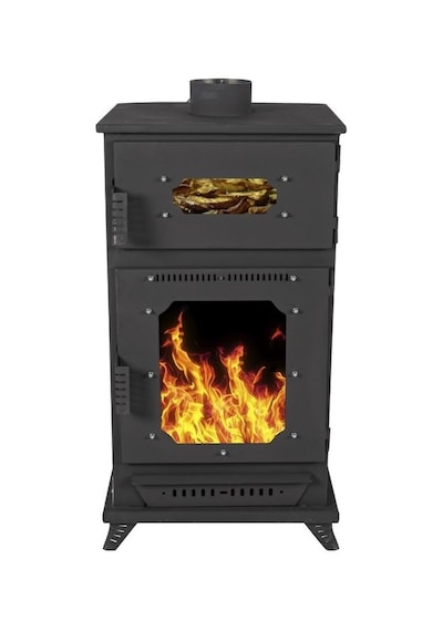 Pelet Ve Odun Sobası Ms-k003 Modeli Şömineli - Fırınlı