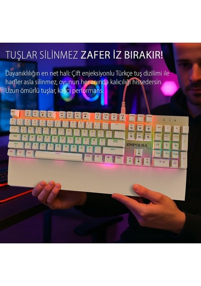 Inca Ikg-456 Empousa Blue Switch Mekanik Gaming Klavye 104 Tuş, 19 Rainbow Led Seçeneği, Full Anti-ghosting, Tür