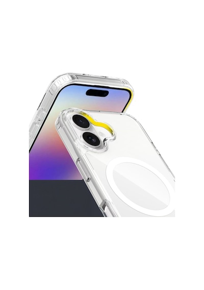 Apple Uyumlu iPhone 17 Kılıf M-safe Şarj Özellikli Şeffaf Sert Pc Zore Embos Kapak Seffaf
