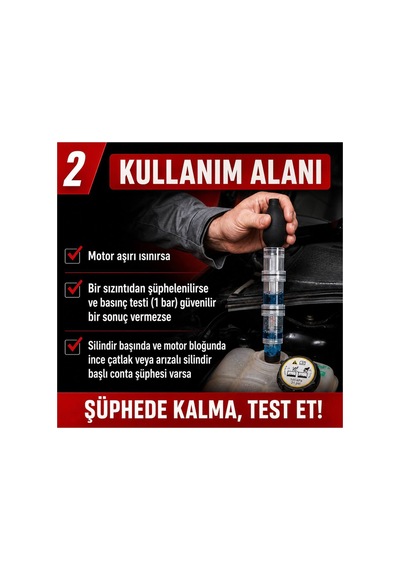 Co₂ Conta Kaçak Tespit Seti Silindir Kapak Motor Yanma Gazı Kontrolü