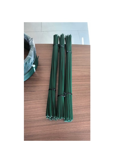 Yapay Çiçek Sapı 2mm 100 Adet Plastik Kaplı Tel Bitki Sabitleme Teli Yeşil - 839034651