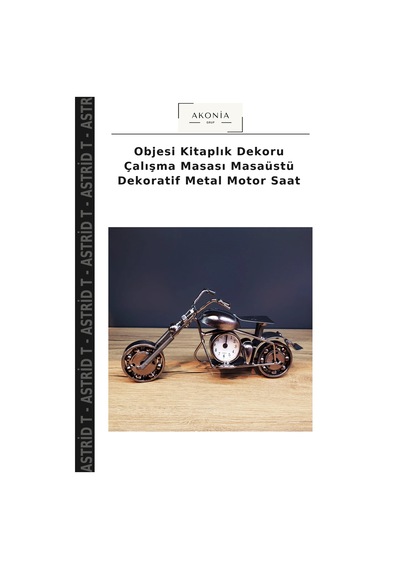 Objesi Kitaplık Dekoru Çalışma Masası Masaüstü Dekoratif Metal Motor Saat Çok Renkli