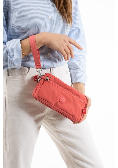 Nemo Bags Yavruağzı Unisex Cüzdan, 4 Gözlü, Telefonluk, Crinkle Kumaş, Çapraz Askılı Omuz Çantası, 20x12cm Yavruağzı