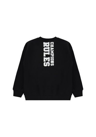 Civil Boys Civil Erkek Çocuk Varsıty League Baskılı Sweatshirt 3 İp Uzun Kol Okul Kreş Ve Günlük Kullanım - Siyah