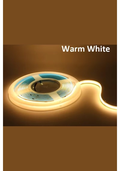12v Cob Şerit Led 8mm 320 Ledli Esnek Gün Işığı Cob Led Ip20 5 Metre