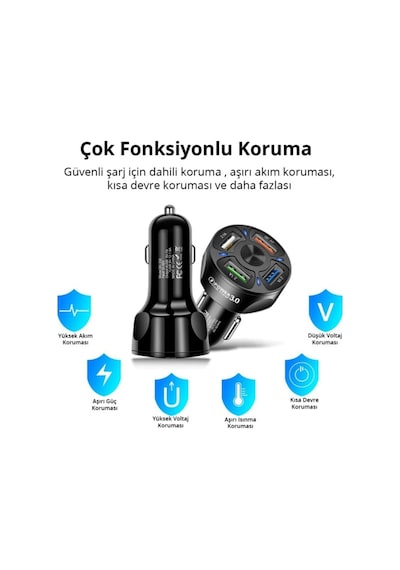 Zuidid Araç Hızlı Şarj 4 Usb 7 A Çoklu Hızlı Şarj Adaptörü