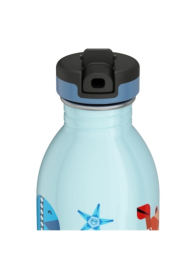 Kids Bottle Sea Friends Pipetli Paslanmaz Çelik Çocuk Su Matarası 500 Ml Mavi