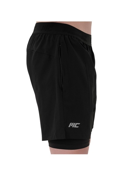 Musclecloth Performance 2 In 1 Erkek Taytlı Şort Siyah Siyah