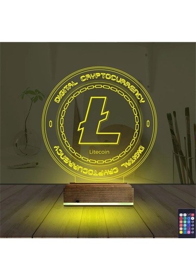 Luvivia Crypto Lite Coin 3d Lamba - Masa Gece Lambası Şeffaf