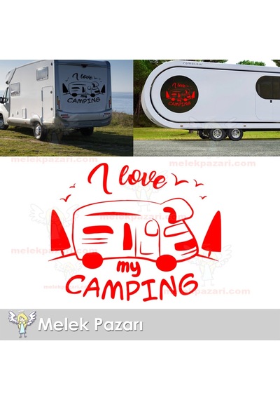 I Love Camping Kamp Karavan Sticker