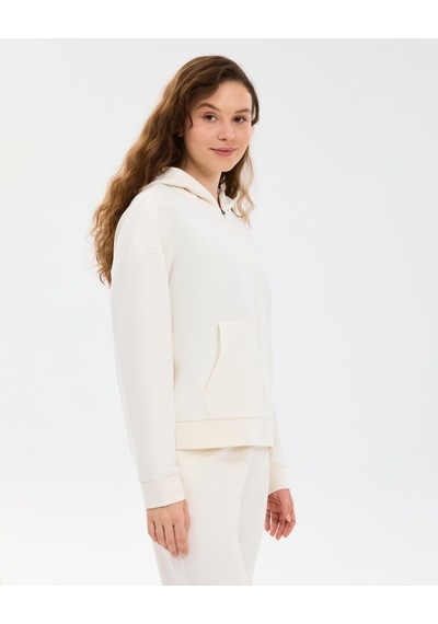 Skechers W Essential Full Zip Sweatshirt Kadın Beyaz Sweatshirt S2610016-3855