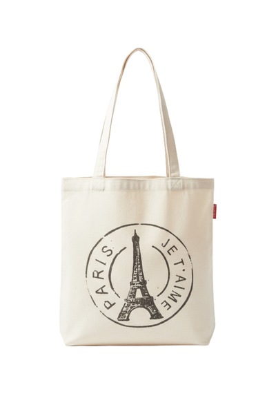 Baghashtag Paris Baskılı Bez Çanta Çok Renkli