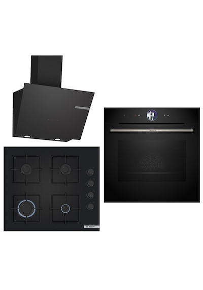 Bosch Black Deluxe HBG7764B1 4D Hot Air - POP6C6P31O 3D Fry - DWK66PJ60T 3 Lü Ankastre Set 609