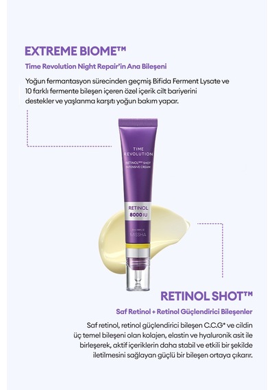 Yüksek Retinol İçerikli Krem Time Revolution Retinol 8000 Shot Intensive Cream