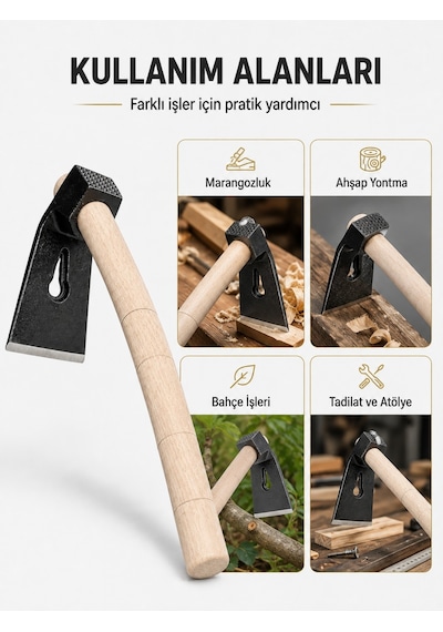 500 Gr Çelik Keser Dayanıklı Çift Yönlü Ahşap Saplı Ergonomik
