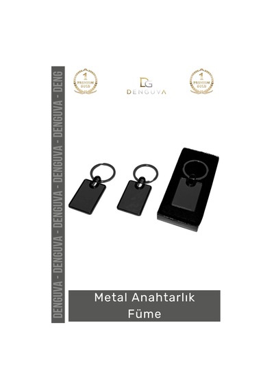 Anahtarlık Füme Modern Kurumsal Promosyon Lazer Baskı Kaliteli Hediyelik Paslanmaz Metal Anahtarlık