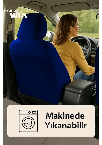 Terletmeyen Kumas Ve Birebir Uyum Sunan Hyundai İx20 İle Uyumlu Oto Koltuk Kılıfı Lacivert Lacivert