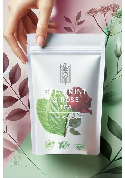 Premium Rose & Spearmint Tea 75g, Özel Harman Gül Ve Kıvırcık Nane Çayı