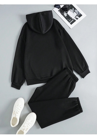 Harmandar Brooklyn Usa Kışlık Alt Üst Takımı Sweatshirt Eşofman Altı - Siyah Baskılı Oversize Kapüşonlu Siyah Harmandar Brooklyn Usa Kışlık Alt Üst Takımı Sweatshirt Eşofman Altı - Siyah Baskılı Oversize Kapüşonlu Siyah