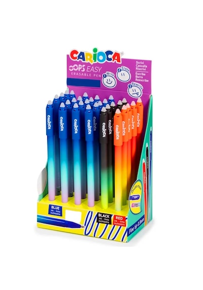 Carioca Tükenmez Kalem 07 Oops Easy Silinebilir 3 Lü Set - Mavi Siyah Kırmızı Mavi - Siyah - Kırmızı