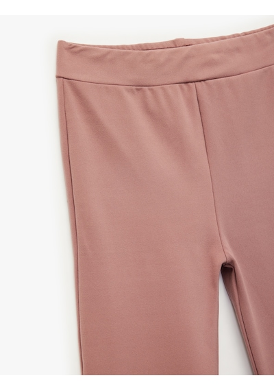 Koton Beli Lastikli Dar Kalıp Basic İspanyol Paça Pantolon Lila 6wkg40168ak Lila