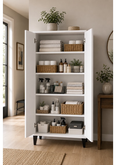Lidya Banyo Dolabı Beyaz