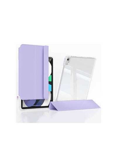 İpad Air 11 2024 M2 A2902-a2903-a2904 Uyumlu Magnetik Ayrılabilen Airbagli Sliding Tablet Kılıfı - Lavender - T32349