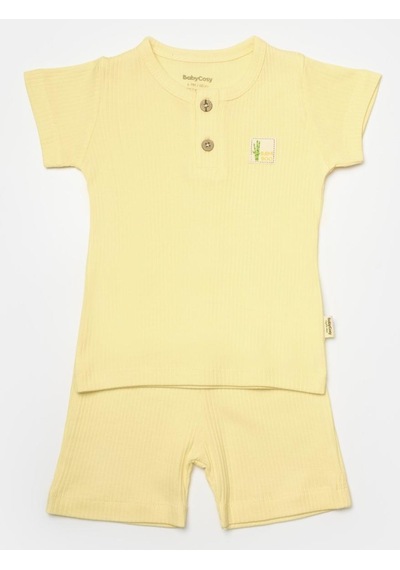 BabyCosy Bebek Şort Ve Tişört Takımı, Bebek Ve Yenidoğan Serisi - Csyb9041 Sarı