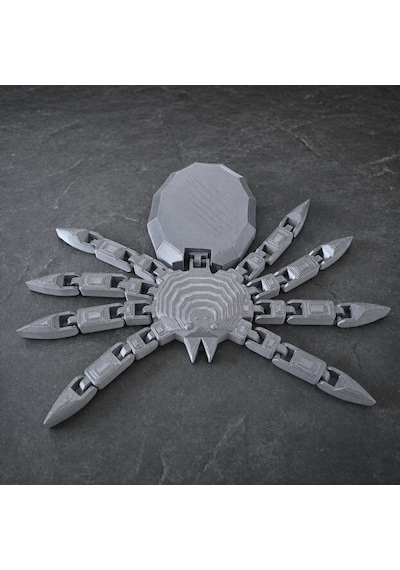 3d Baskı Hareketli Örümcek Figür Gümüş Silk Pla Parlak 15x20 Cm Büyük Boy Eklemli Fidget Oyuncak Masa Dekoru & Koleksiyonluk