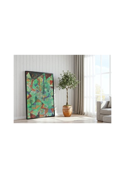Modern Sanat Klee Orman Yapısı Çerçevesiz Poster 21x30 Cm A4 Tablo Modern Sanat Ekspresyonizm