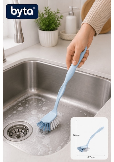Lavabo Temizlik Fırçası Ergonomik Saplı Çok Amaçlı Evye, Lavabo Ve Mutfak Temizlik Fırçası 1 Adet Karışık Renk Gönderilir