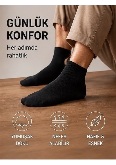 Rise Of Socks Pamuklu Çorap Siyah Renk 6 Lı 43-46 Beden