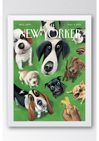 The New Yorker Çerçeveli Tablo August 9 2021 - Mark Ulkriksen Parktaki Köpekler Tablosu