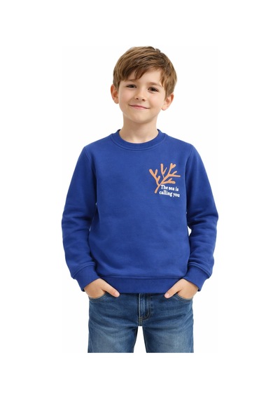 Baglan Erkek Çocuk Önü Baskılı Sweatshirt Bgl-st05238 İndigo