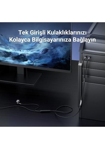 Rocoren Hi-fi Trrs Mikrofon Ve Kulaklık Ayırıcı 3.5mm Y Jack Kablo