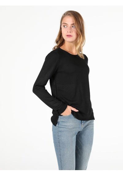 Colin's  Regular Fit Bisiklet Yaka Kadın Siyah Kazak CL1046444_Q1.V1_BLK