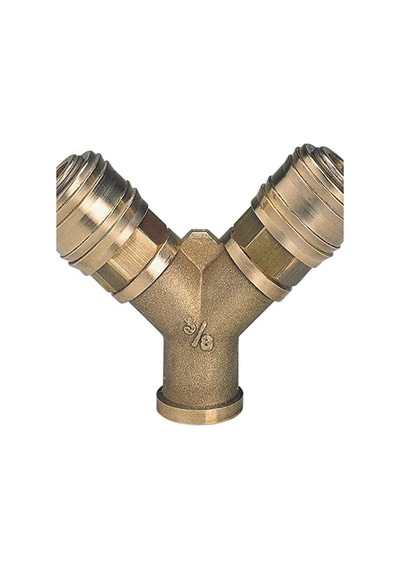 Çift Girişli Basınçlı Hava Çıkış Borusu C. R3/8" Kompresör Aksesuarı, 2&apos Li Hava Dağıtıcı, 2x Hızlı Bağlantı, Pirinçten - 4139680