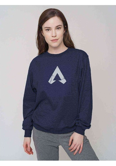 Apex Logo Baskılı Indigo Mavi Kadın Sweatshirt (528325568)