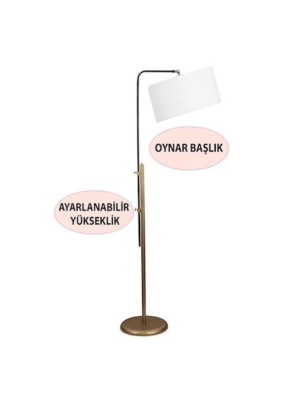 Pente Tekli Siyah Eskitme Lambader Krem Şapka Yatak Odası Oturma Odası Salon Lambader Çok Renkli
