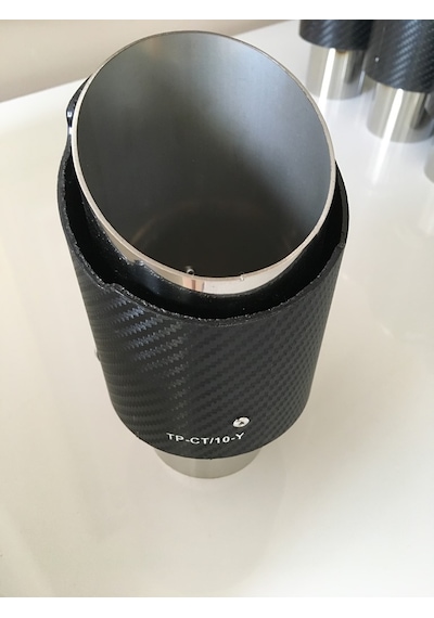 Akrapoviç Logolu Karbon Desenli Krom Egzoz Ucu Giriş 60mm Çıkış 9