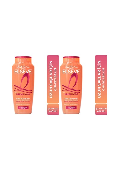 Elseve Dream Long Onarıcı Bakım Şampuanı 400 Ml 2 Paketi