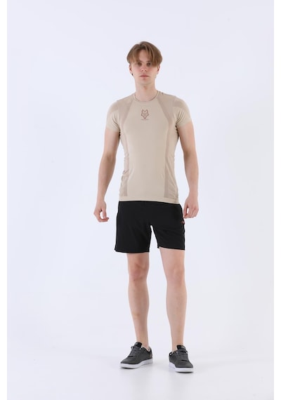 Maraton Active Slimfit Erkek Bisiklet Yaka Kısa Kol Koşu Kil T-Shirt 821070-Kil
