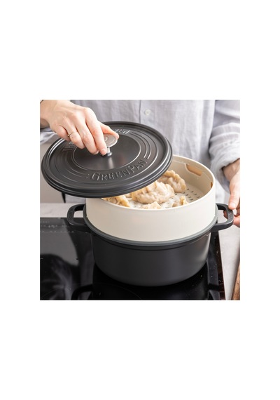 Greenpan Steamy Krem 24 Cm Buharda Pişirici 24 Cm Tencerelerle Uyumlu Üst Üste Kullanılabilir
